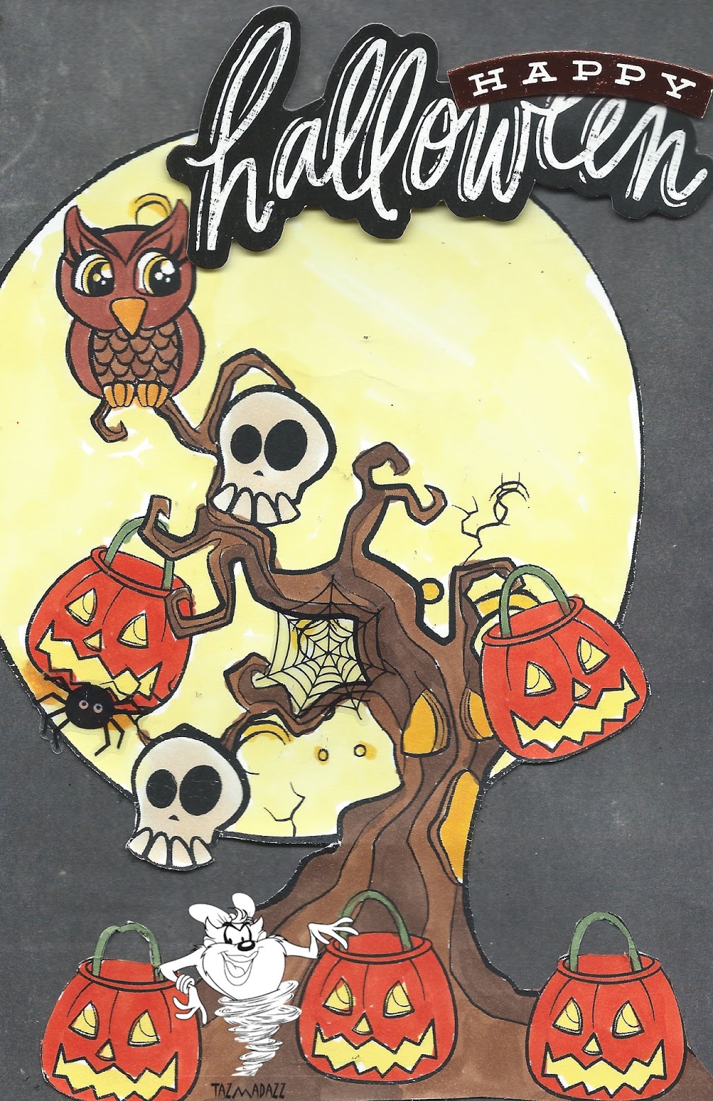 Taz's Craft Wanderings Simply Betty Stamps 100 Days of HalloweenDay 1