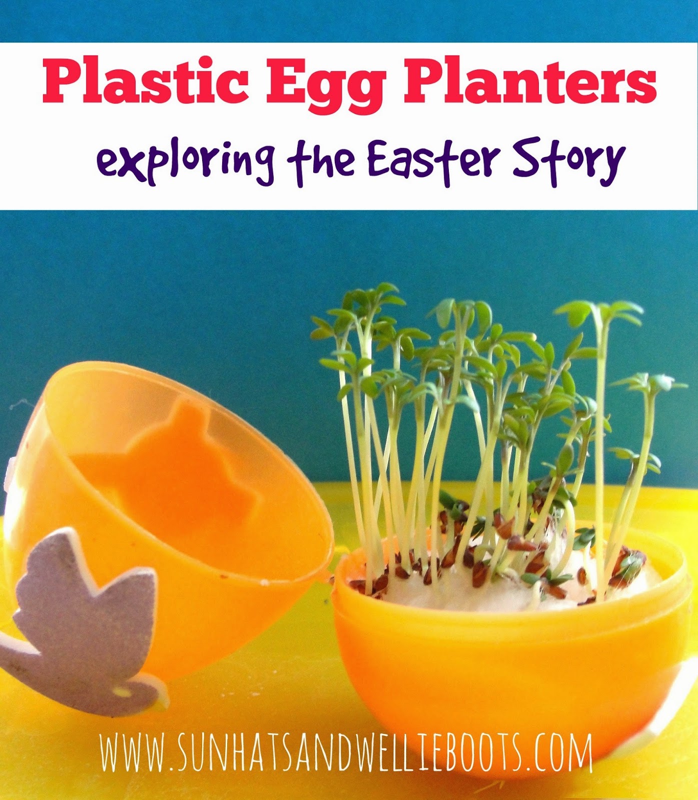 Sun Hats & Wellie Boots Plastic Egg Planters Great for Growing