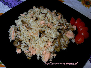 insalata di riso salmone e melanzane