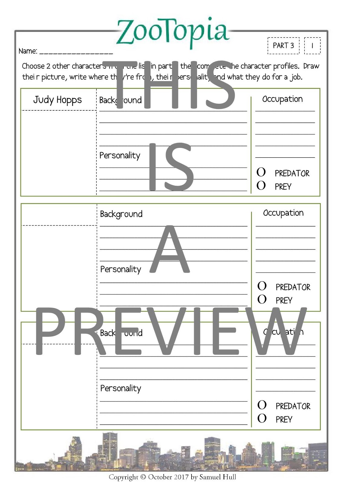 Disney's Zootopia (2016) Movie Questions + Activities Answer Key