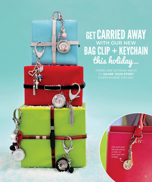 Get Carried Away with Origami Owl Bag Clip + Keychain - available at StoriedCharms.com