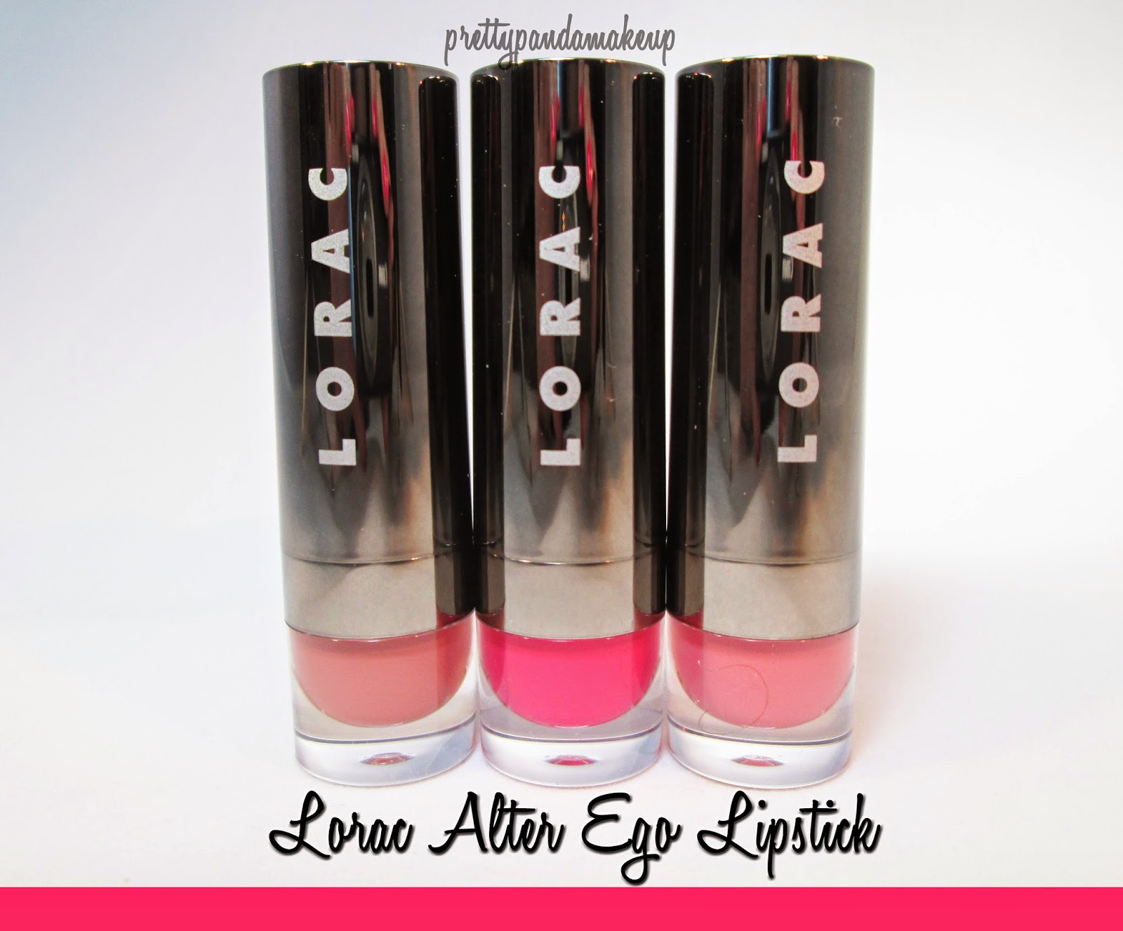 PrettyPanda Lorac Alter Ego Lipsticks in Duchess, Show Girl, and Girl