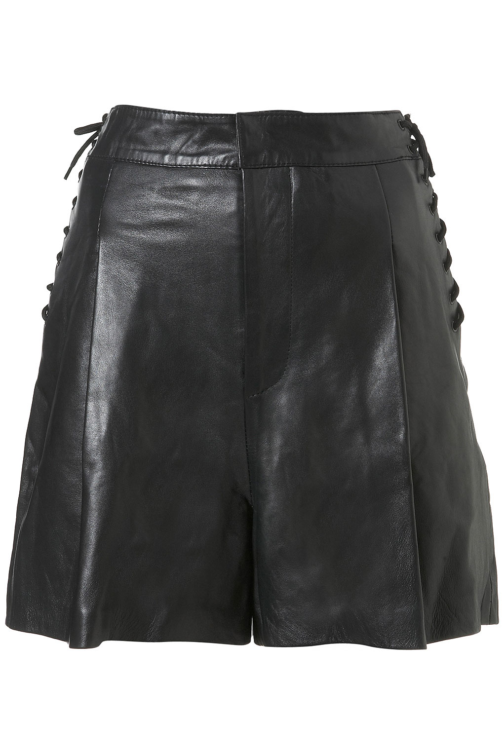 Effortlessly Beautiful: High Waist Leather Shorts 0032