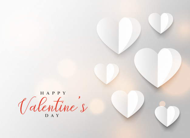 Origami heart design for valentine's day Free Vector