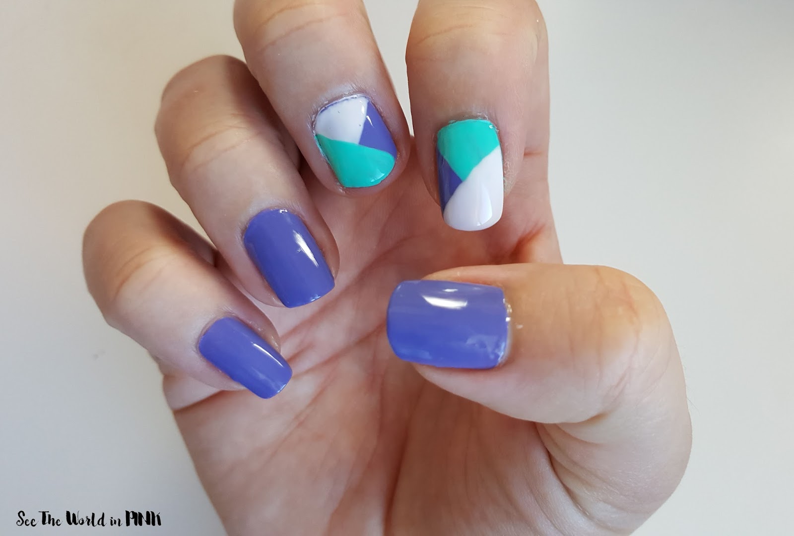Manicure Tuesday - Geometric Color Block Nails 