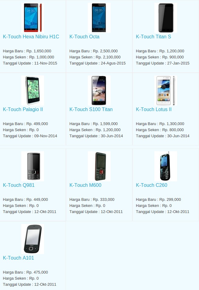 Daftar Harga Terbaru Hp K-Touch April 2016 Daftar Harga Terbaru Hp K-Touch April 2016