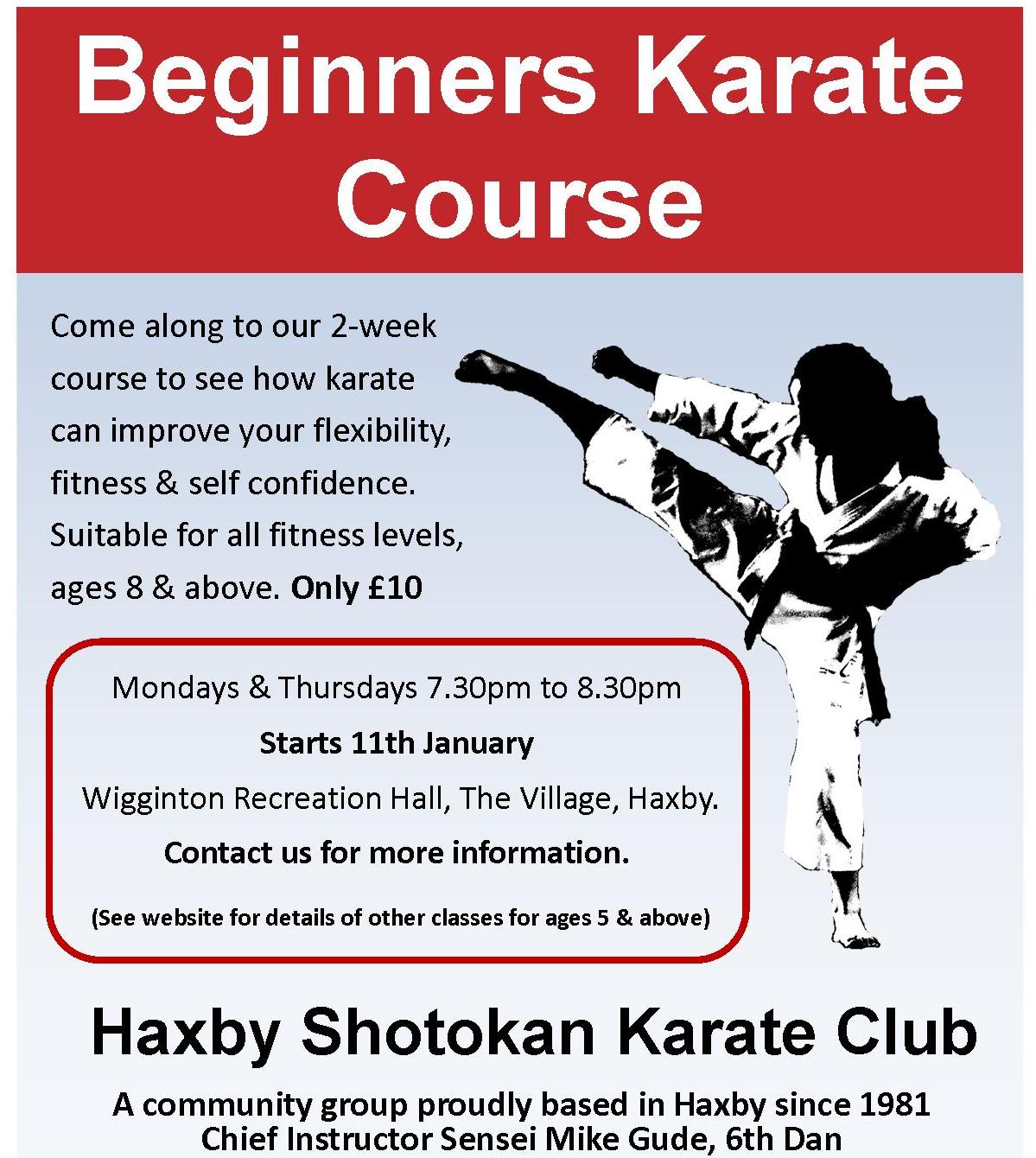 Haxby Shotokan Karate Club Beginners Class