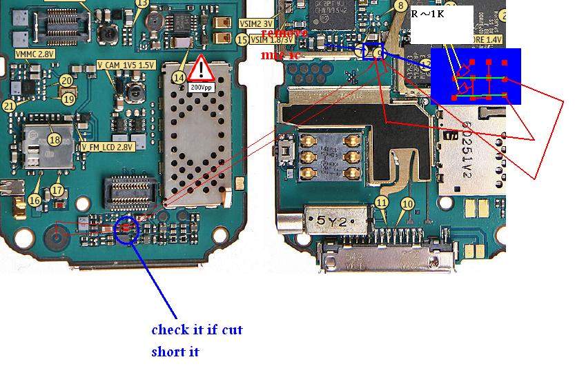 Nokia 6233 Microphone Problem Picture Help | Phone Repairing circuit diagram nokia c1 01 