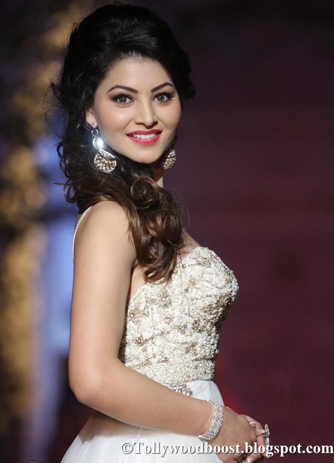 Indian Model Urvashi Rautela Long Hair Images In White Dress