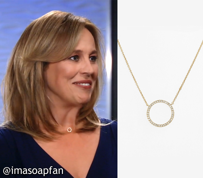 Laura Spencer, Genie Francis, General Hospital, GH, jewelry, Circle Pendant Necklace