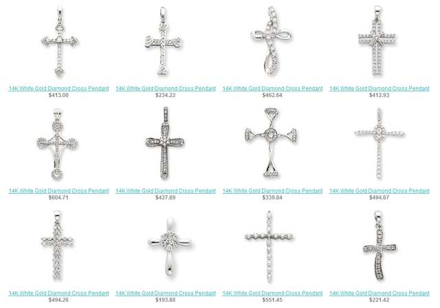 White Gold Cross Pendants