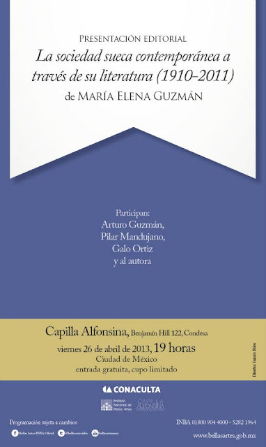 Presentación del libro "La sociedad sueca contemporánea a través de su literatura" en la Capilla Alfonsina