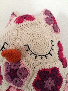 coussin hibou granny crochet