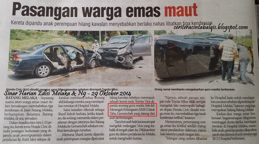 Surat Khabar Menegenai Kemalangan Jalan Raya