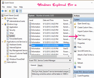 clear event viewer windows 10