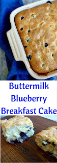Buttermilk Blueberry Breakfast Cake - Perfect for Easter Brunch or a weekend breakfast - Slice of Southern