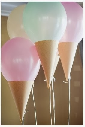 Balloon Ice Cream Cone decorating Ideas.