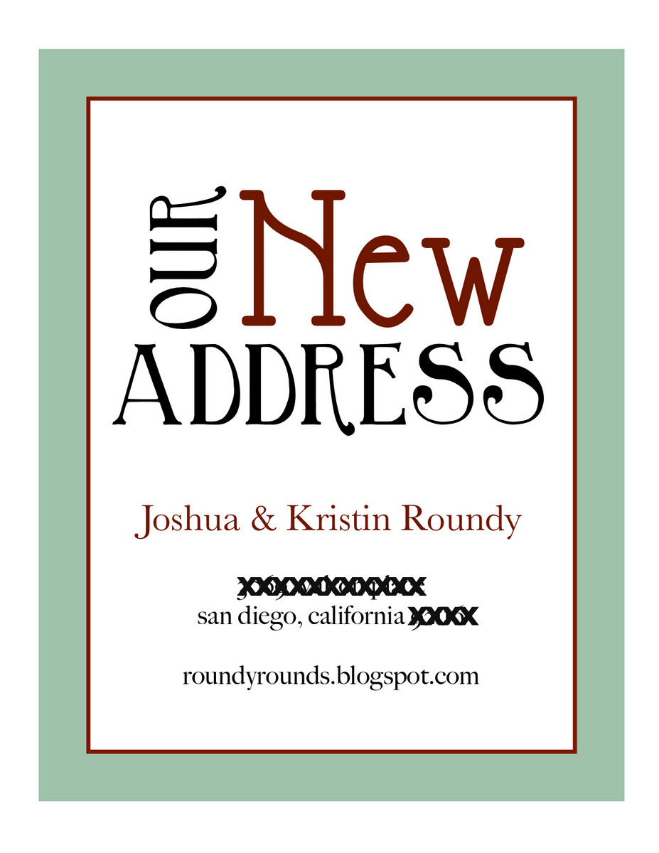 Roundy Rounds: change of address postcards