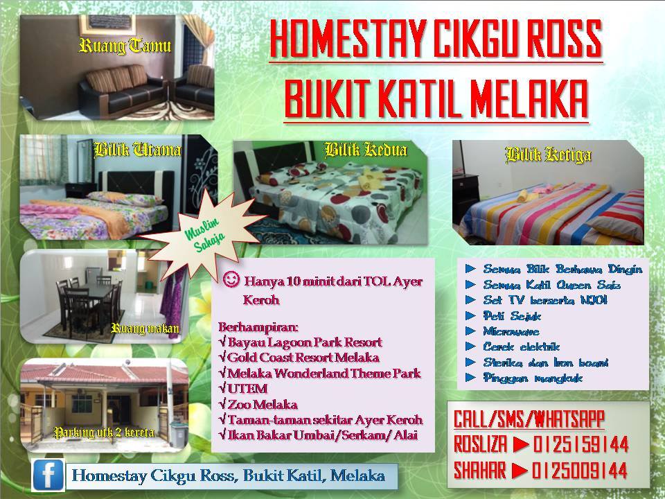 Blog Travel Pilihan Anda: HOMESTAY CIKGU ROSS BUKIT KATIL MELAKA