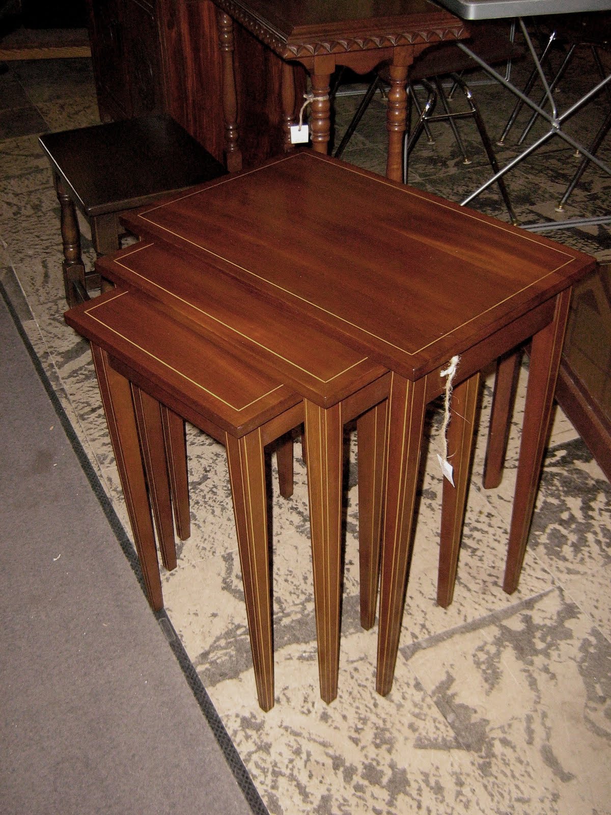 Funk & Gruven AZ SET OF 3 MAHOGANY NESTING TABLES