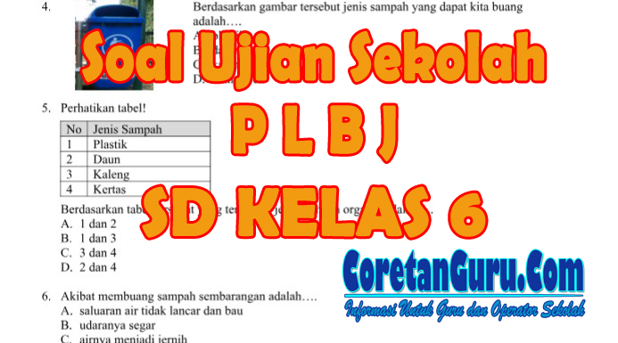 Soal Ujian Sekolah Plbj Kelas 6 Sd Tahun 2018 Terbaru Coretan Guru