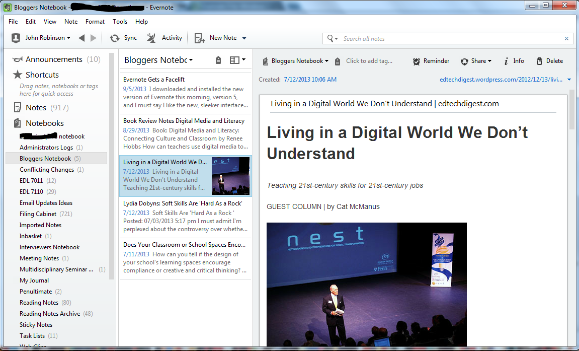 The 21st Century Principal Evernote 5 New Windows Desktop Evernote