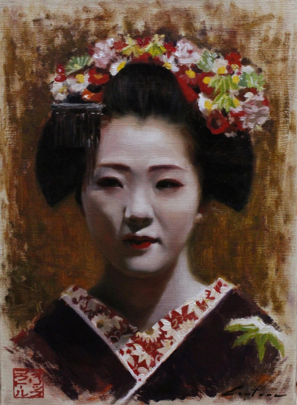 The Scarlet Fringe Geisha art Oil paintings and drawing of geisha and