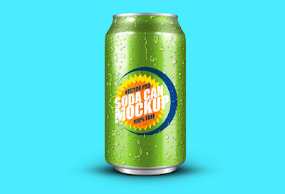 Free Soft Drink Can PSD Mockup