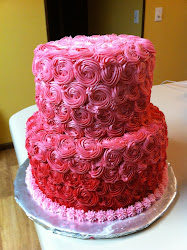 cake ombre rosette pink cakes jones sarah