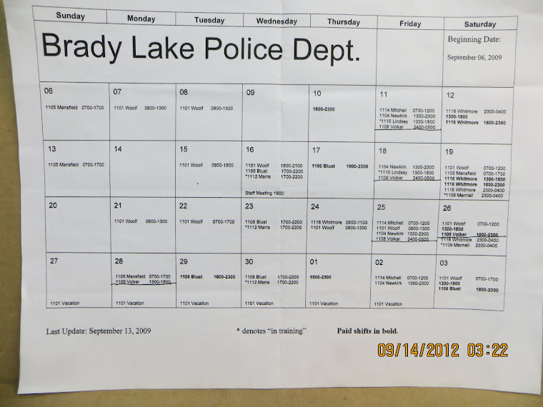 BLPD=Brady Lake Prejudice Department BLPDBrady Lake Prejudice