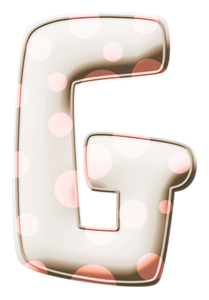 Letras Beige con Lunares Rosados. Pink Polka Dots Letters.