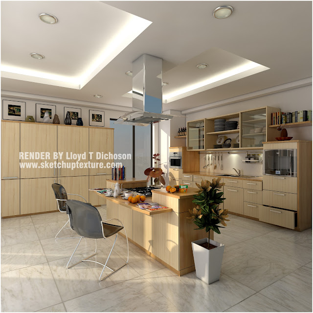 free sketchup model vray 1.49 setting kitchen area