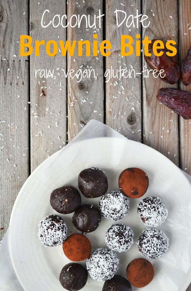 Woman in Real Life Coconut Date Brownie Bites (raw, vegan, glutenfree)