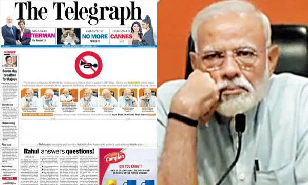 Telegraph reaction against Modi's media conference, New Delhi, News, Politics, Trending, Press meet, Prime Minister, Narendra Modi, Controversy, Criticism, BJP, Congress, National, Humor