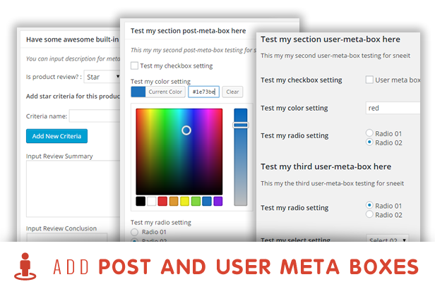 sneeit framework plugin - back-end for wordpress themes - post and use meta boxes