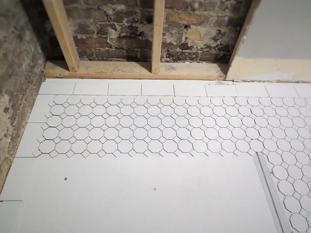 dry fitting mosaic floor tiles