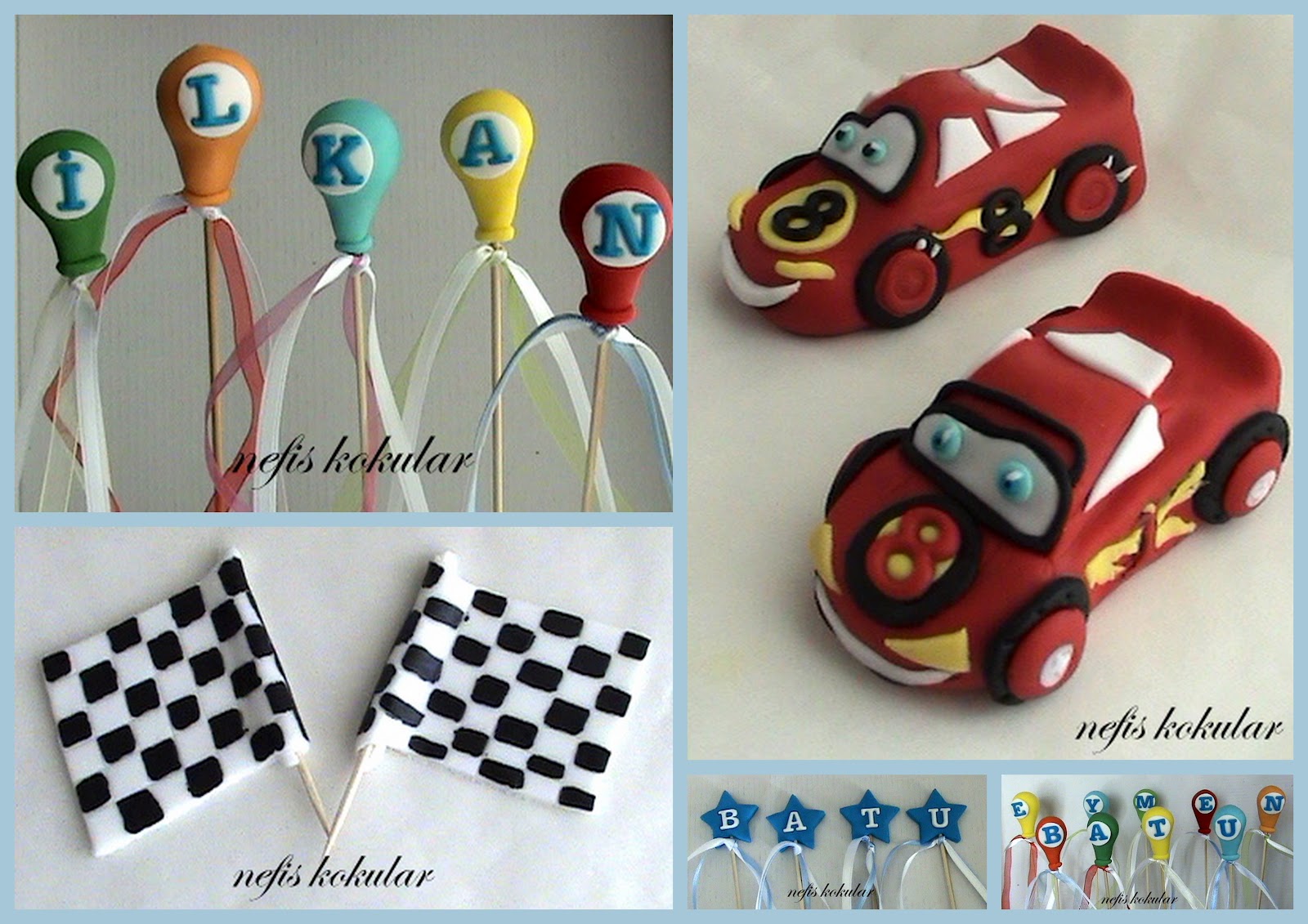 NEFİS KOKULAR Şimşek Mcqueen ve Bebek Pasta Figürleri
