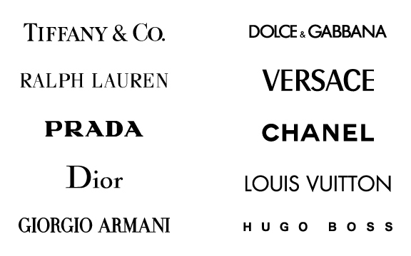 Womens fashion and men's fashion: fashion brand logos