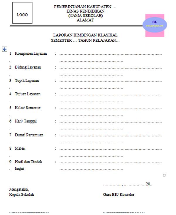 Contoh Format Laporan Guru Bertugas Harian Pajero Sp