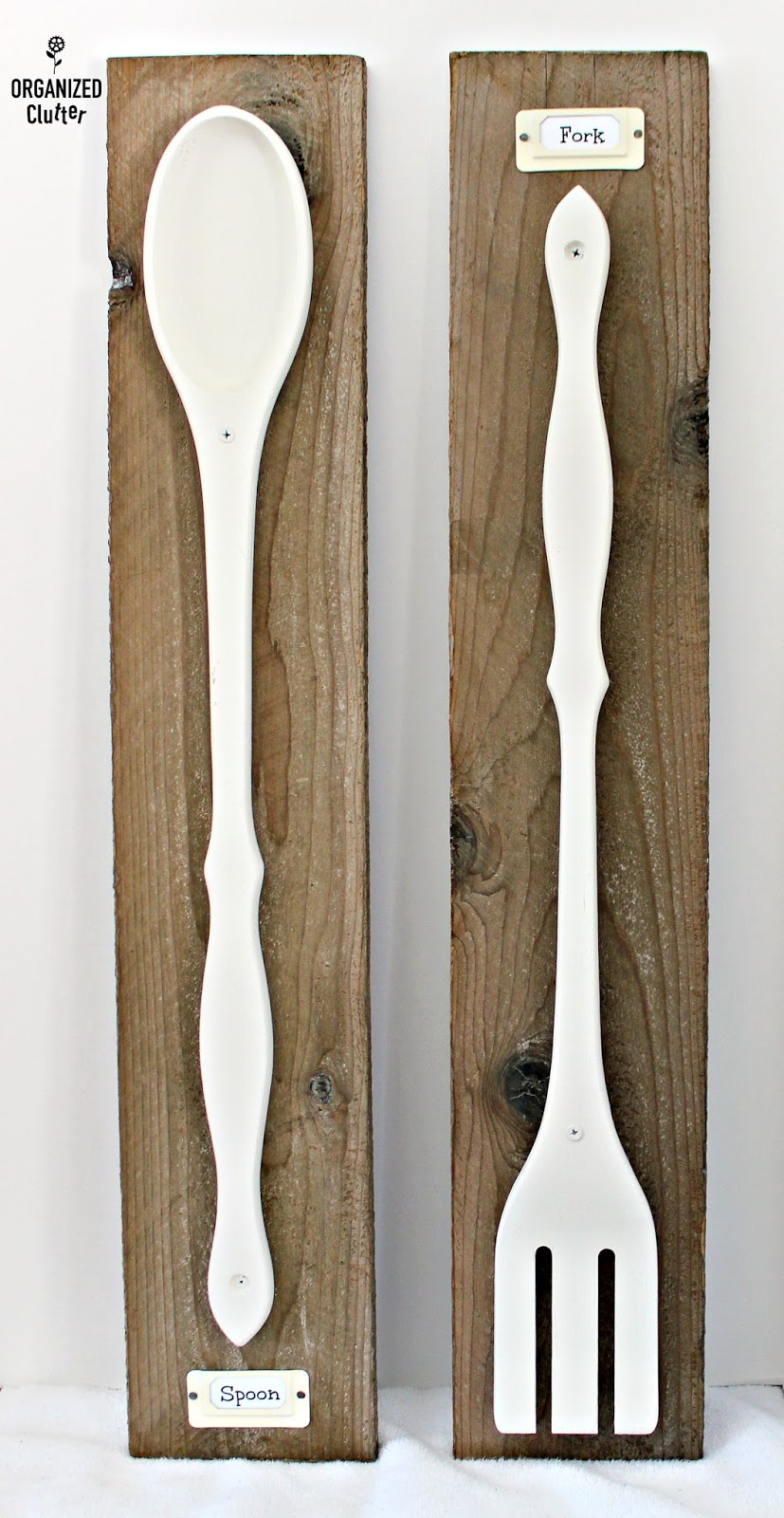 Free Large Wooden Spoon & Fork Upcycle Organized Clutter