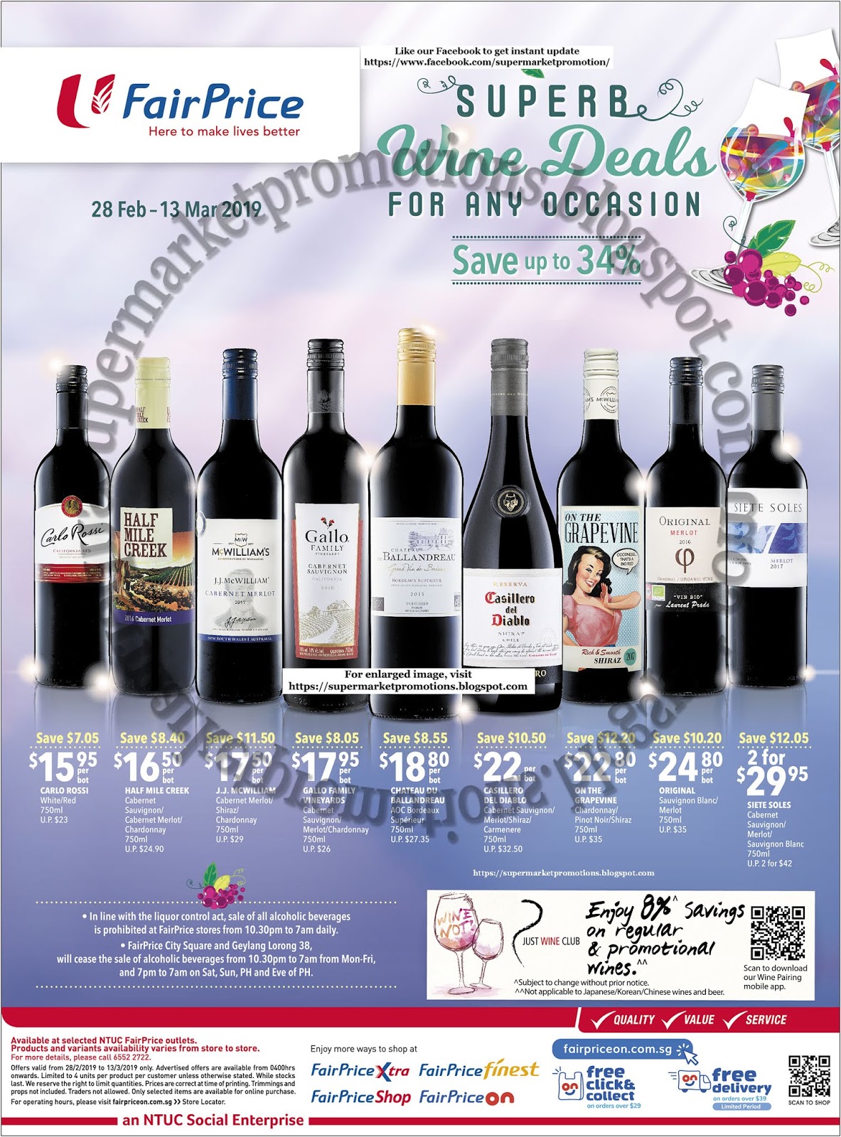 NTUC FairPrice Wine Deals 28 February 13 March 2019 Supermarket