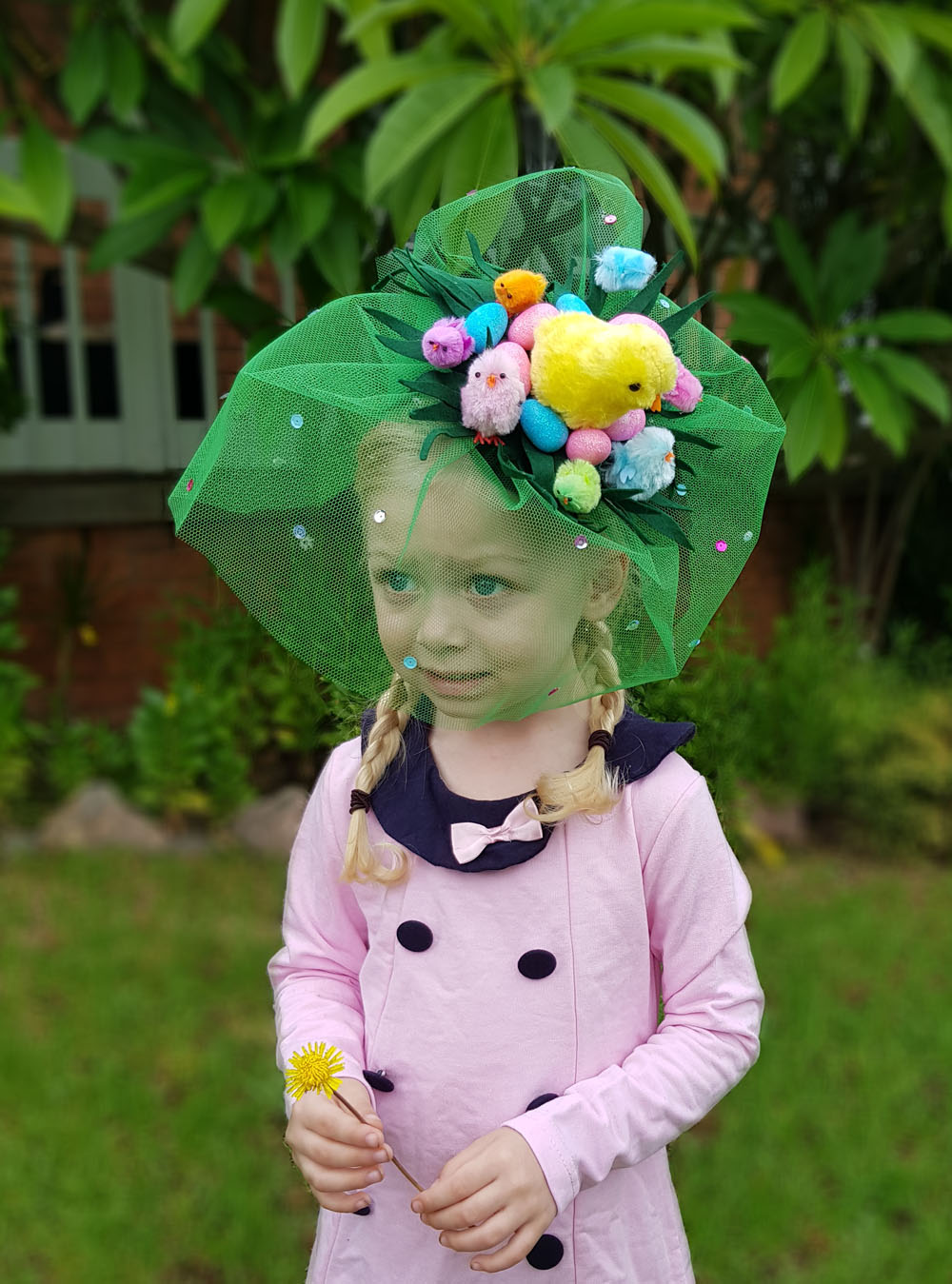 Girl's DIY Chicken & Egg Easter hat Fascinator for School Parades Now