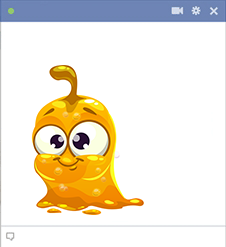 Smiling glob emoticon Cute monster emoji