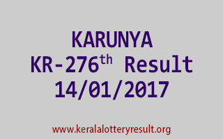 KARUNYA KR 276 Lottery Results 14-01-2017