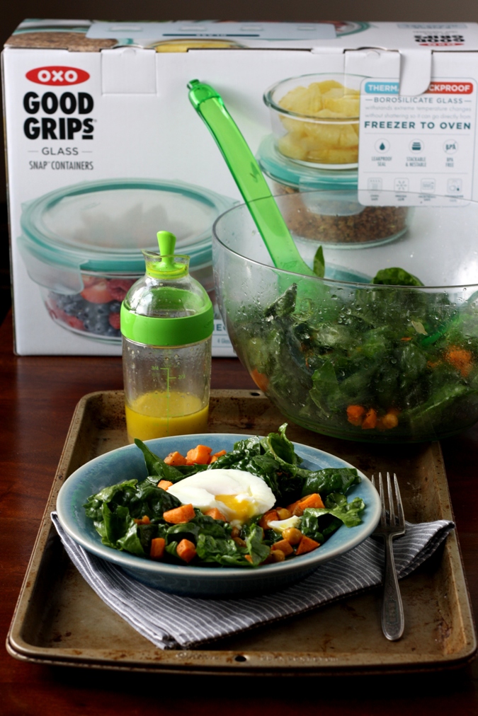 Mango & Tomato Roasted Sweet Potatoes & Chickpeas With Spinach