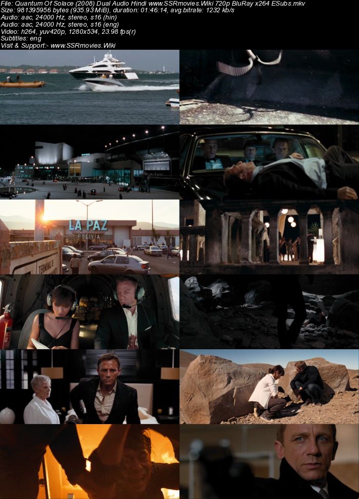 Quantum Of Solace (2008) Dual Audio Hindi 480p BluRay 350MB ESubs Movie Download