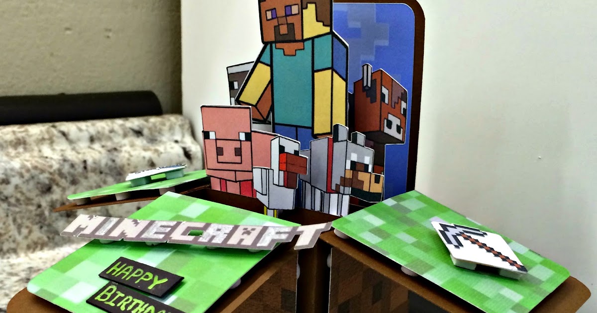 Download Free Minecraft Birthday Card Ken S Kreations PSD Mockup Template
