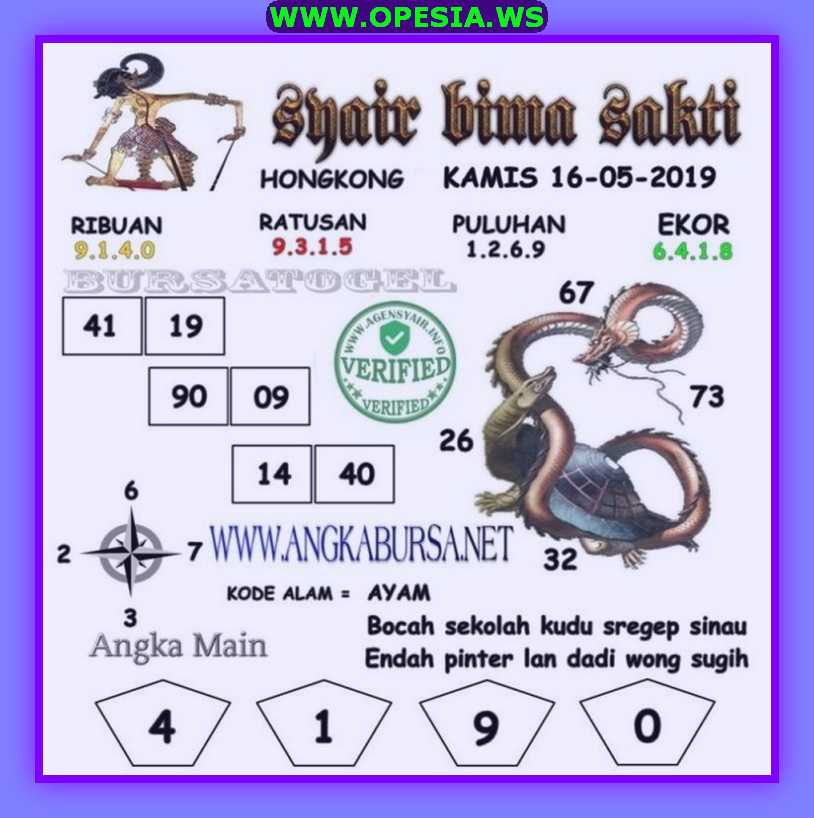 Kode syair hk Kamis 16 Mei 2019 GOsyair SEDIA KODE SYAIR