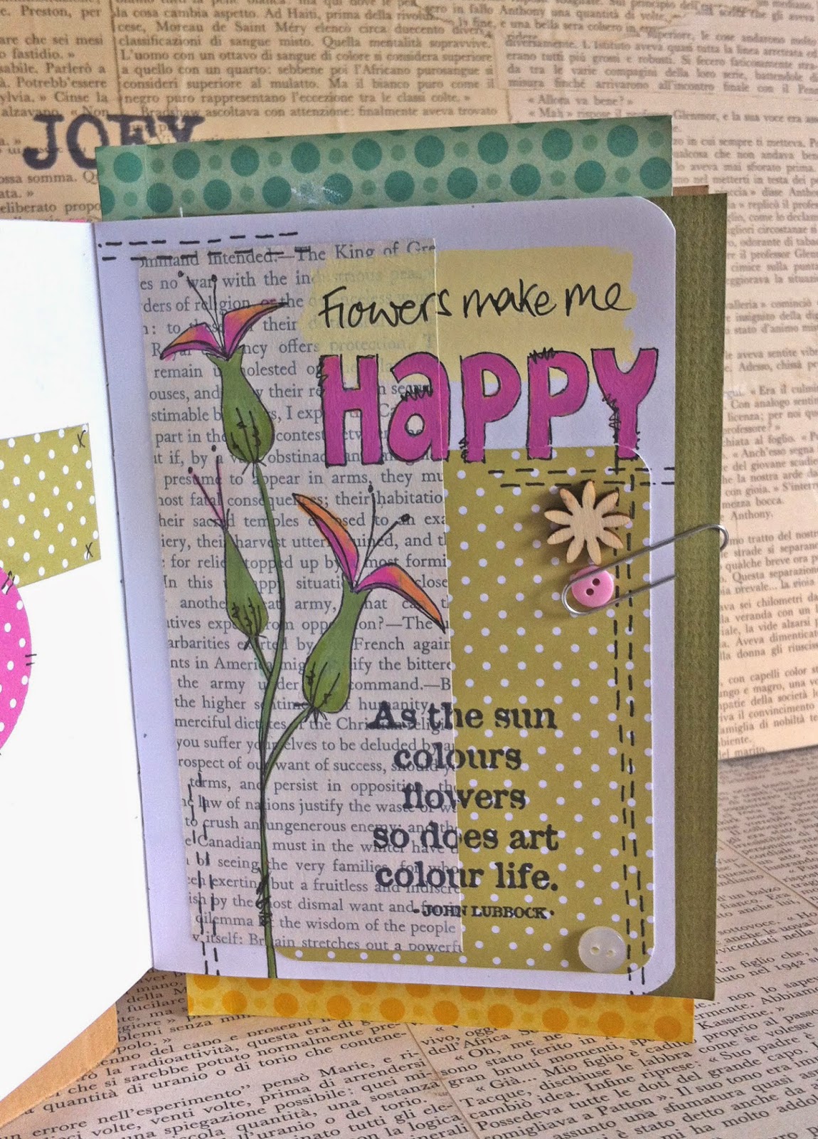 PaperArtsy Mini Scrapbooking/Journaling {with JOFY stamps by Jo Firth