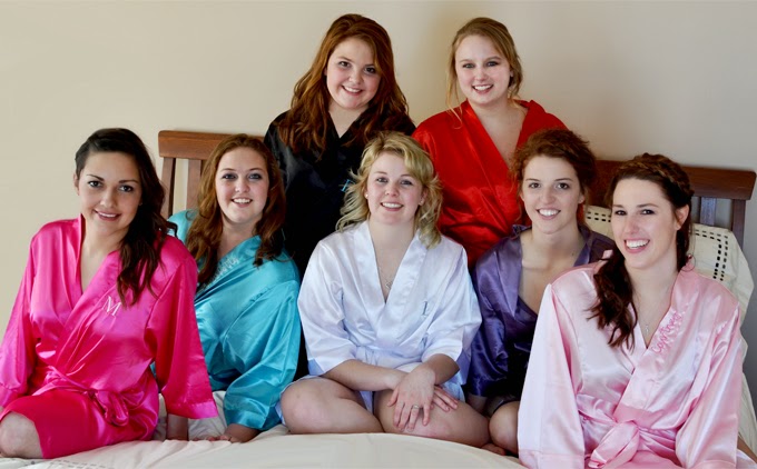 Custom Embroidered Silk Bridesmaids Robes